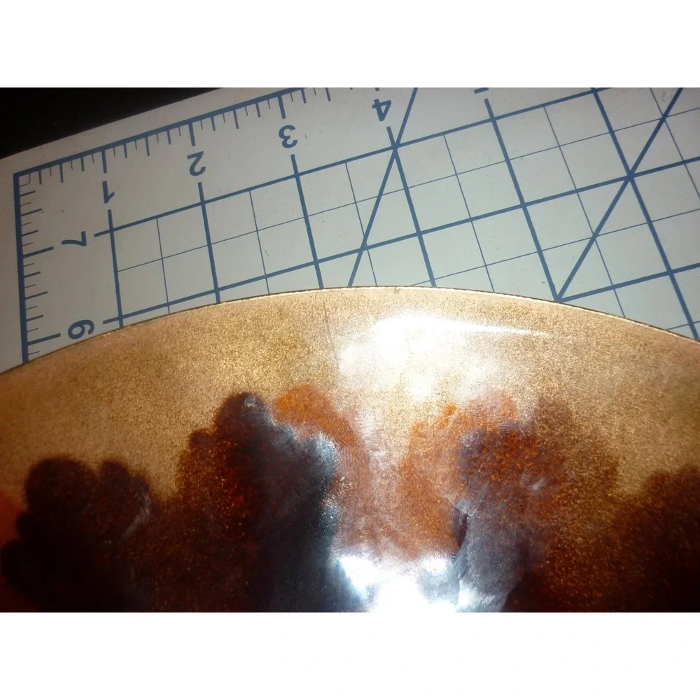Vintage‎ Annemarie Davidson Enamel on Copper Plate Leaf Starburst Signed Label